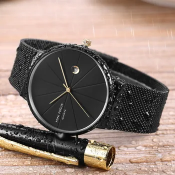 2022 Модные мужские часы аналоговые кварцевые наручные часы высшего класса с водонепроницаемым ультратонким сетчатым ремешком Мужские часы Повседневные мужские