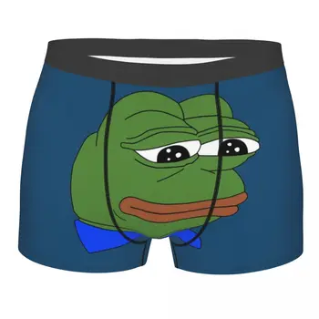 Мужские шорты-боксеры Pepe Sad Frog Meme, сексуальное нижнее белье с 3D принтом, Трусы-стрейч-трусы