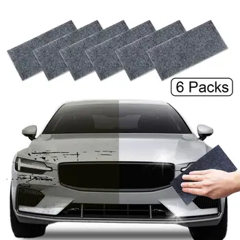 6 упаковок ткани Nano Sparkle против царапин для автомобиля, универсальная ткань для мгновенной полировки металлической поверхности, Ремонт царапин на поверхности автомобиля, Удаление